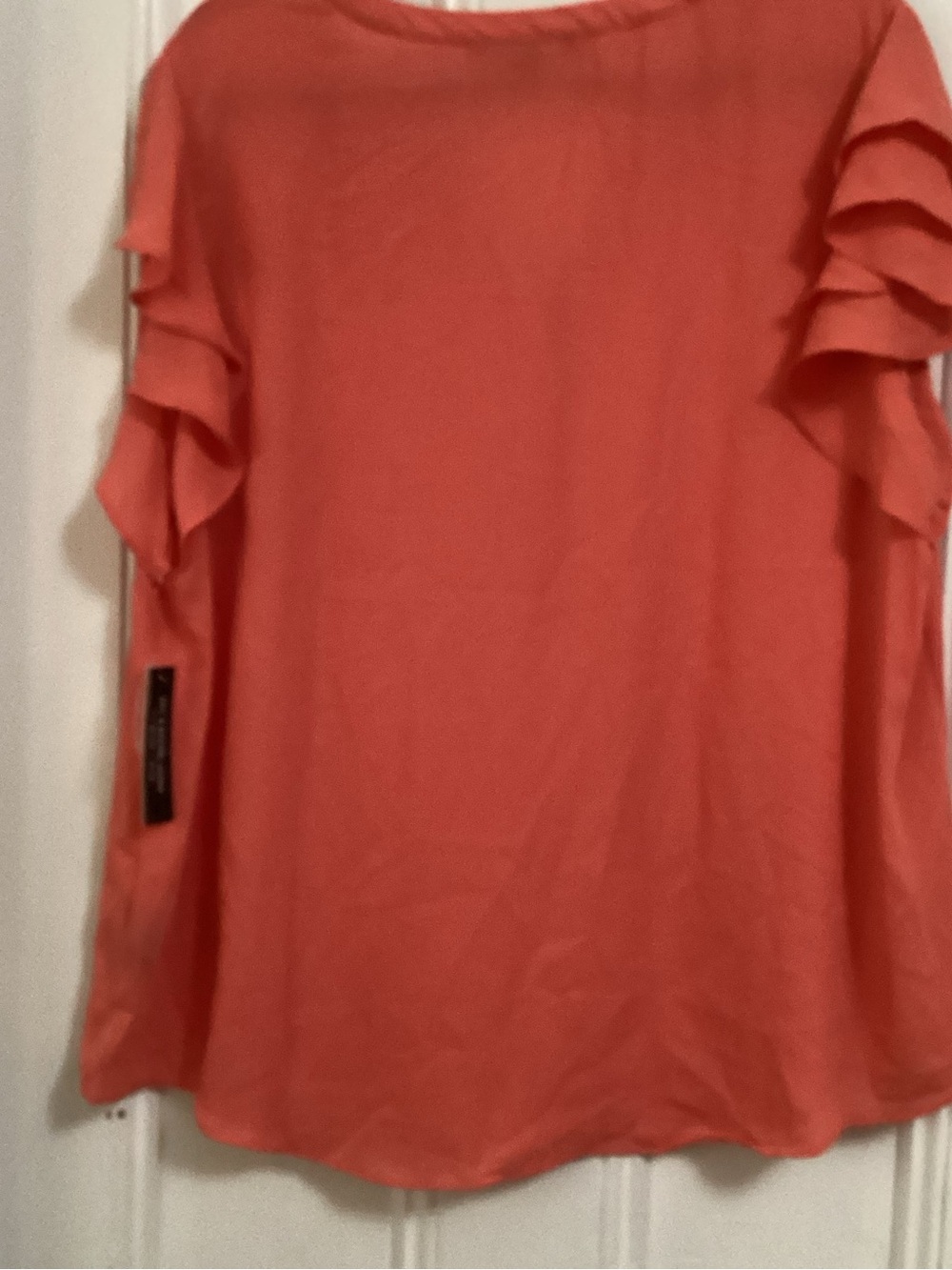 Zac & Rachel Coral Ruffle Sleeve Henley Blouse - Picture 4 of 4